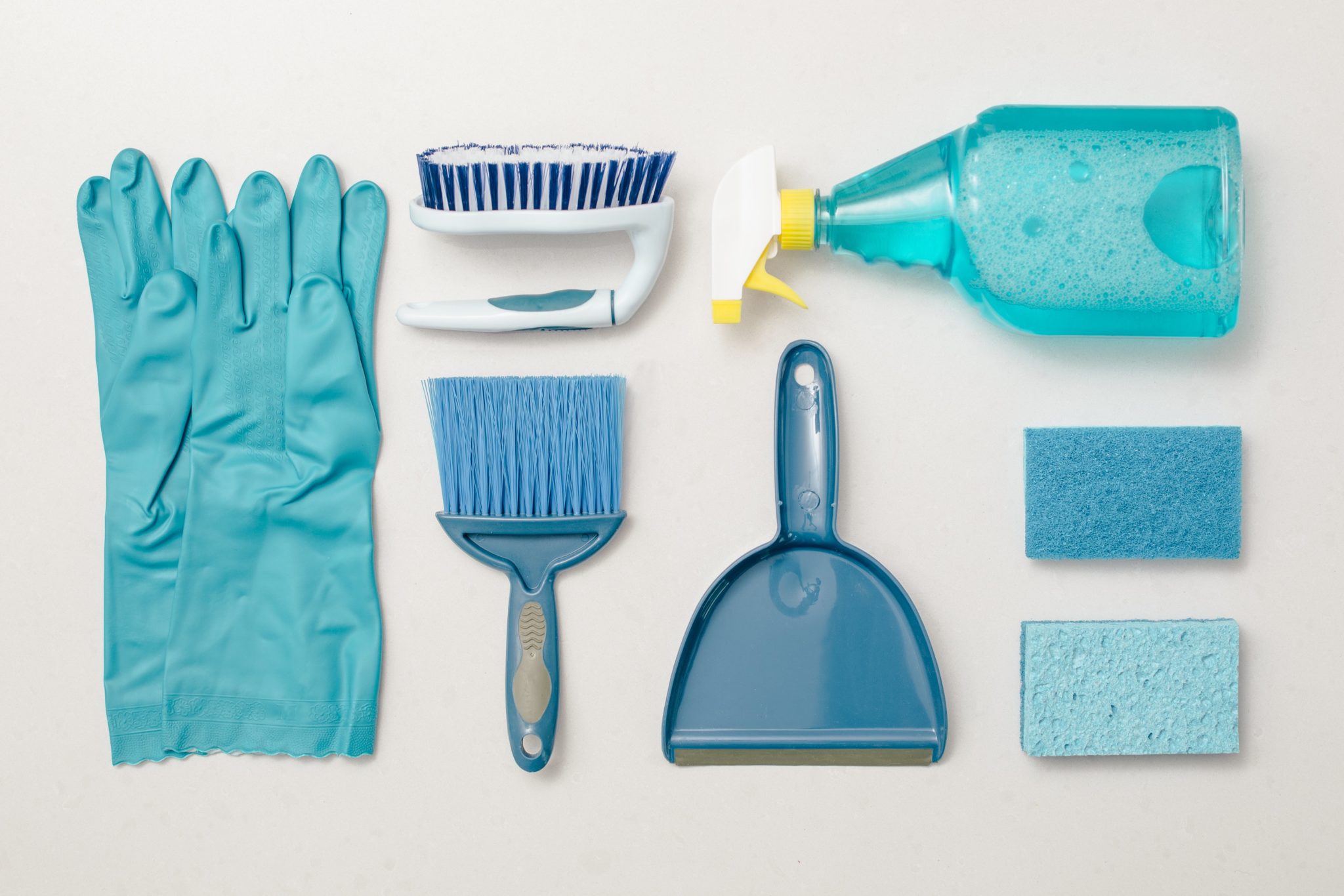 WeWrite Cleaning Blue Knolling Flatlay 4460x4460