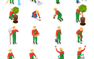 Gardener Characters Icon Set