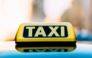 Close Up Of A Taxi Roof Sign In Vienna.