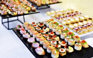 Appetizers On Plates Ready For Eat